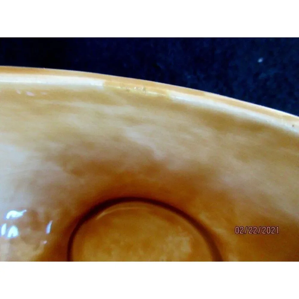 Pottery Barn‎ Sausalito Amber Gold Hand Painted Gravy/Sauce Boat